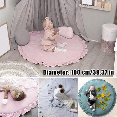 Baby Kids Floor Rug Round Cotton Game Gym Activity Play Mat Crawling Blanket