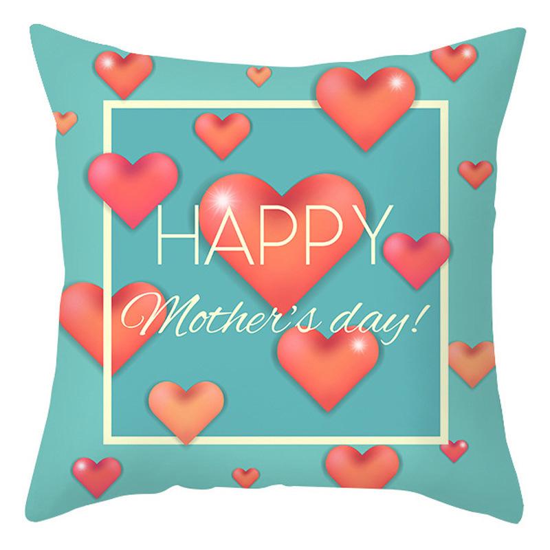 Mother's Day Pillow Cover Home Office Peach Skin Cushion Cover Sofa Car Cushion Cover Backrest