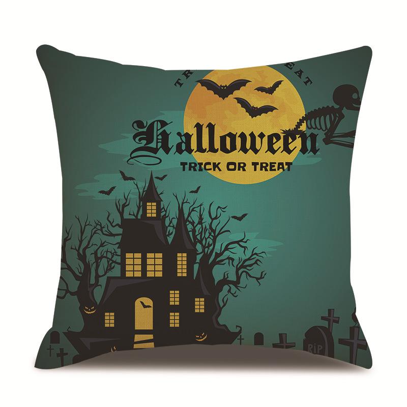 Halloween Linen Pillow Cover Printed Pillow Cover