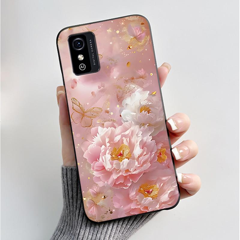 Printing Pattern Case For ZTE Blade L9 Soft Silicone Black Shell Cover Cute Flower Cartoon Casing