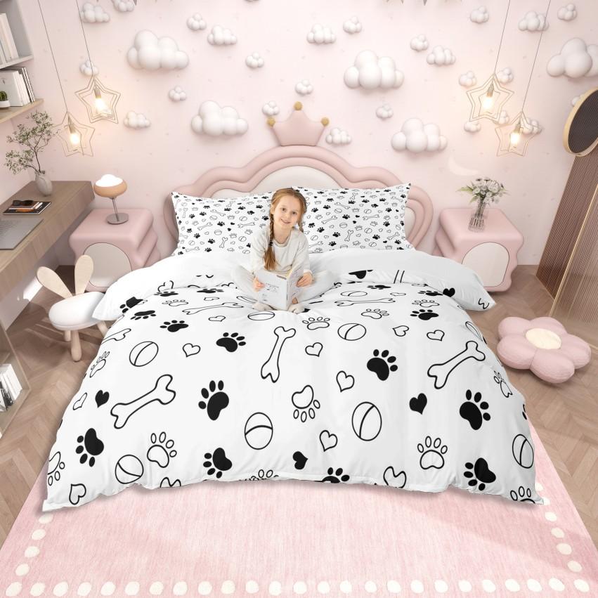 Homewish Kinder Magisches Drachen Bettwäsche-SetPsychedelisches Blau Galaxie Bettwäsche-SetCartoon Westliches Tier Bettwäsche-Set