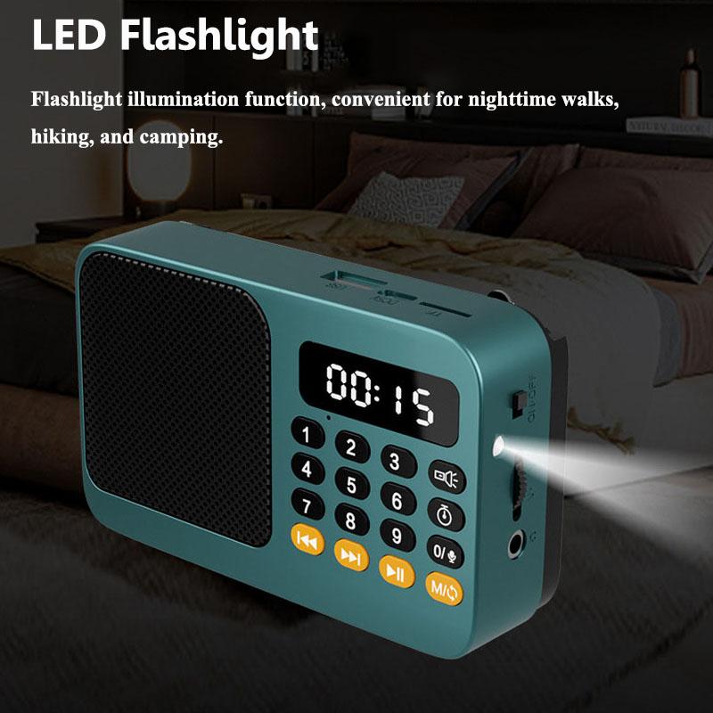 Mini Portable DSP Radio LED Display Radios Receiver Rechargeable Bluetooth Speaker Music Box Support Recording TF USB Sleep Time