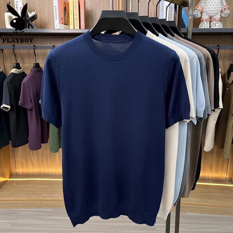 

Playboy Men s Luxury Lyocell Silk Blend Round Neck T-Shirt M