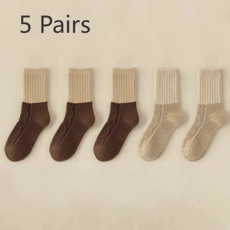 5 Pairs of Women Winter Warm Anti Pilling Tube Stack Socks