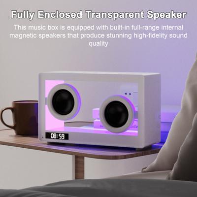 Wireless Transparent Speaker Music Player Portable Rechargeable Bluetooth-compatible Music Speaker with Ambient Light