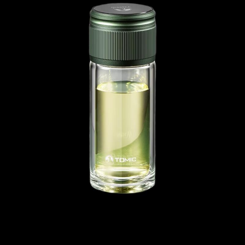 TOMIC Double-Wall Glass Tea Infuser Bottle
