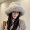  New Autumn Winter Women's Fashion Fur Cap Fur Hat Fur Hats Mongolian Hat Brimless Plush Fluffy Skiing Riding Warm Caps