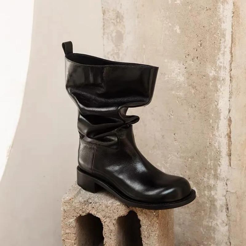 Autumn and Winter New Thick Heel Short Boots Women's Retro Big Tube Circumference Fashion Women's Boots