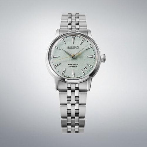 Seiko Presage Cocktail Time 34mm Automatic Watch, SRRY051, Women's, Silver