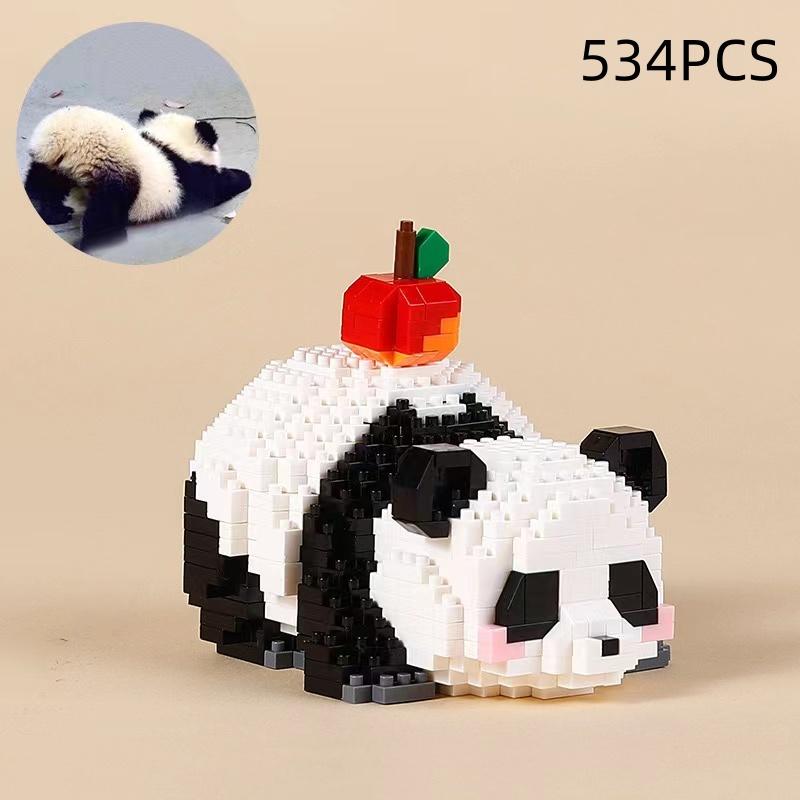 Micro Granule Panda Panda Decorare Puzzle Asamblare Jucării pentru copii