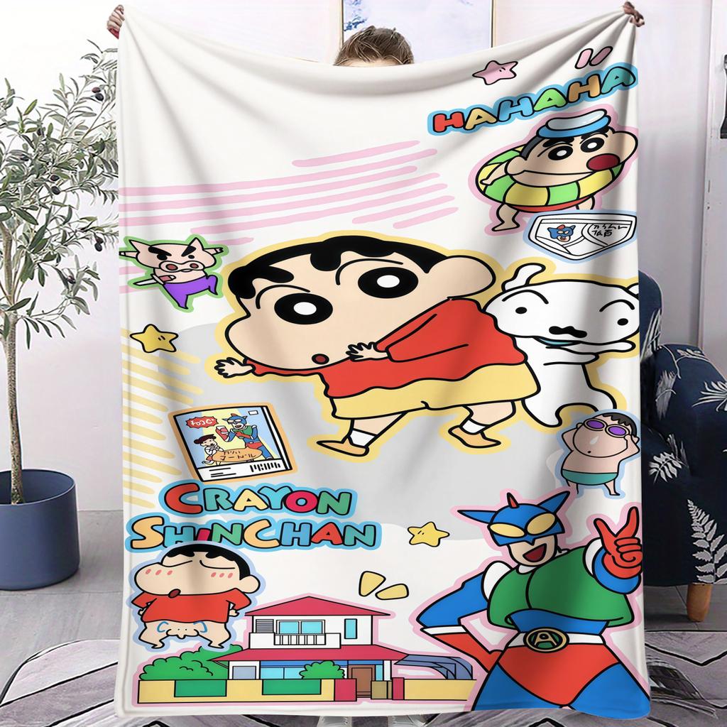 Crayon Shinchan Japanese Kawaii Blanket Soft Comfortable SkinFriendly For Bed Bedroom Dorm Sofa Office Car Lunch Camping Gift