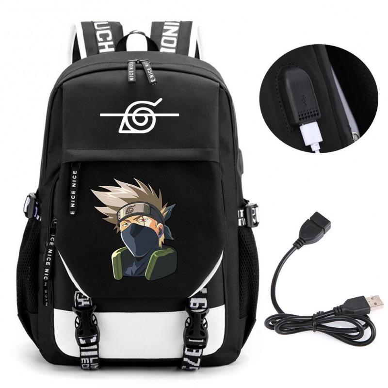 Großes Fassungsvermögen Anime Naruto Inspiriertes Rucksack für Teenager Schüler Tägliche Nutzung Laptop Reisetasche Urbaner Stil