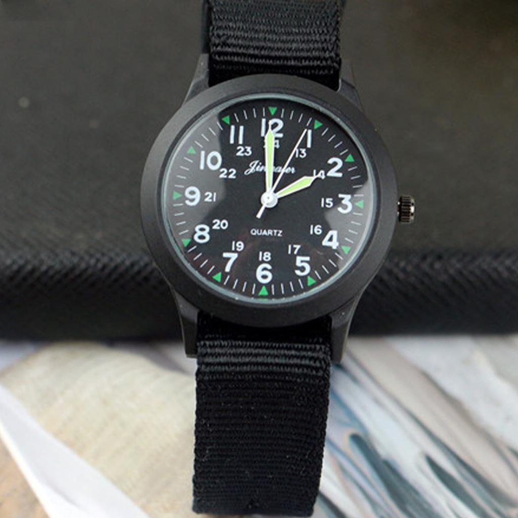 Orologio da polso in tela luminescente al buio per uomo, donna, unisex, stile vintage, accessori moda casual