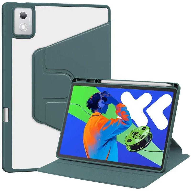 Custodia per Lenovo Idea Tab Pro con Portapenne Rotante a 360° Acrilico Trasparente Rigida Tablet Coque Per Idea Tab Pro 12.7 tb373fu Custodia