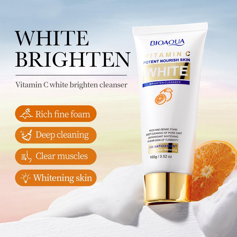 BIOAQUA Vitamin C Gesichtsreiniger Feuchtigkeitsspendend Tiefenreinigung Anti-Aging Anti-Falten Aufhellend Gesichtsreiniger Schaumreiniger Hautpflege