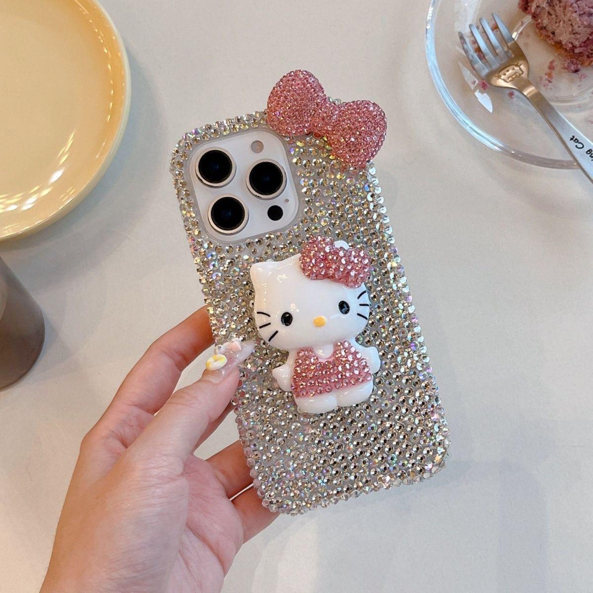 

Luxury Full Diamond Butterfly Phone Case for 17 ProMax/15 Pro KT Cat Series - Full Coverage (Compatible with 11/15/16). 12 Pro Max