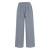 Damenhose mit weitem Bein, einfarbig, fließend, Boho-Stil, mit Kordelzug und hoher Taille
