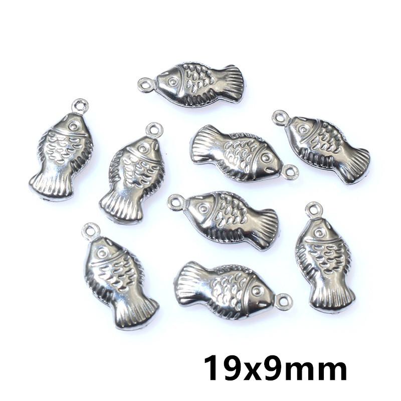 20pcs Stainless Steel Animal Charms Fish Turtle Bee Bear Pendants Crafts for Necklace Bracelet Earrings DIY Jewelry Accessories