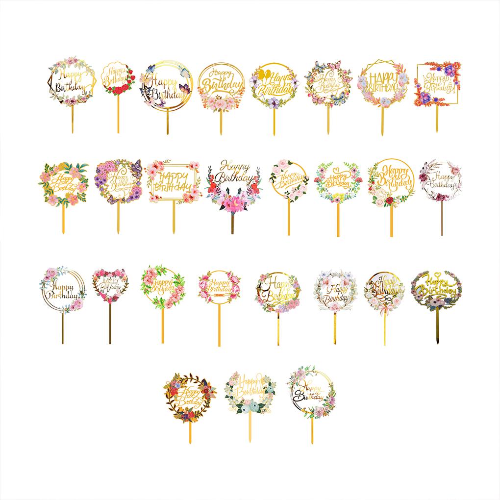 Elegant Happy Birthday Cake Topper For Party Decoration Birthday Cake Toppers Birthday Party Acrylic