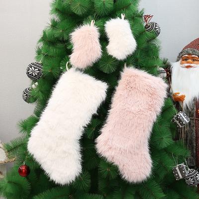 Christmas Plain-colored Plush Velvet Christmas Decoration Stocking Gift Bag Candy Bag Christmas Tree Pendant