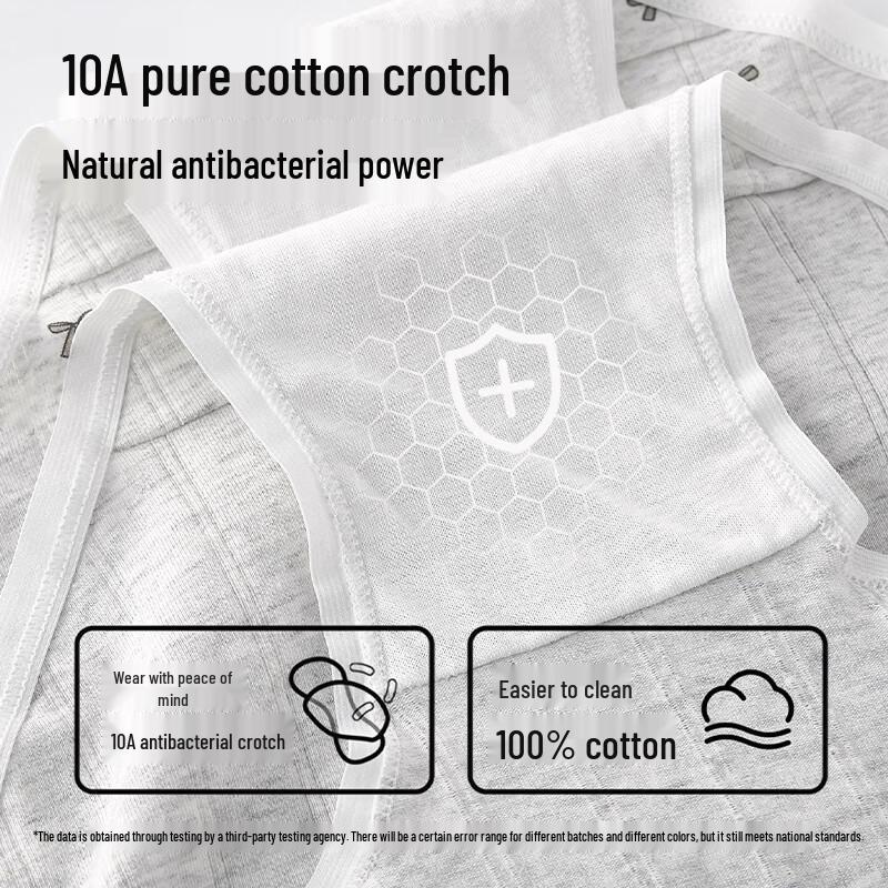 FitonTon Teen Girls' Antibacterial Cotton Briefs 5-Pack