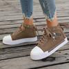 Fashion 2025 New Women Plus Sizes Sneakers High Top Female Denim Canvas Shoes Thick Sole Girls Students Ankle Canvas Boots Lace Up