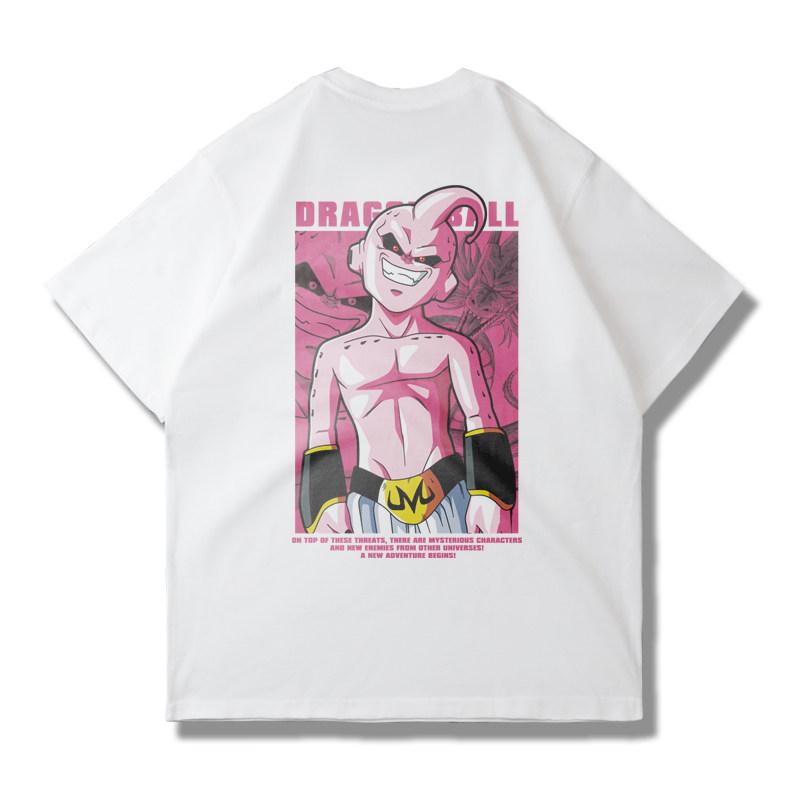 The Anime Dragon Ball Collaboration Black Goku Shortsleeved Tshirt for Men and Women in Loose Black and White for Summer
