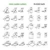 30-Piece Stainless Steel Cookie Cutter Set, Home Cake Pastry Biscuit Fondant Cutting Molds, Silver