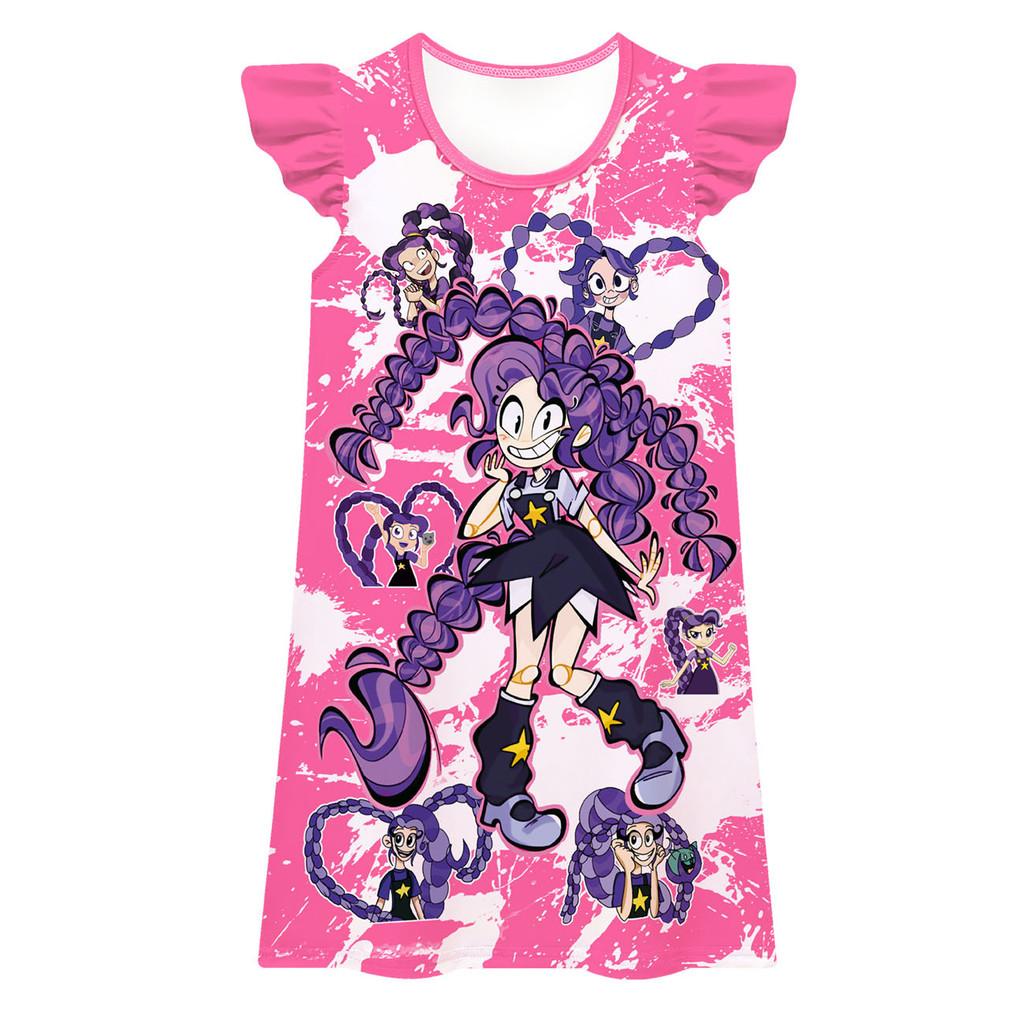 

83060 Children Girls Lily Lovebraids Print Lotus Sleeves Dress 100cm розы красного