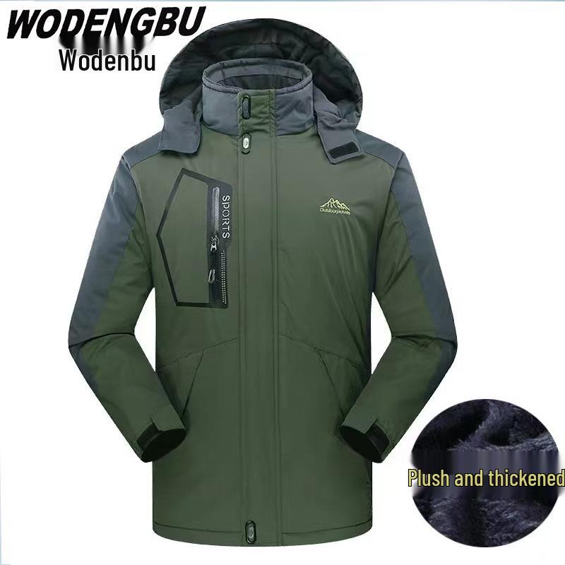 Herren Winter Fleecegefütterte Winddichte Baumwolljacke mit individuellem Logo