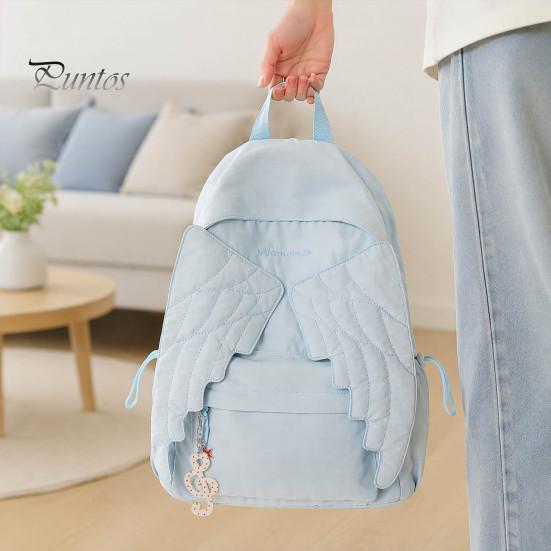 Daily Commuter Daypack Angel Wing Backpack for Women Girls, Lightweight Nylon School Bag, Large Bookbag Outdoor Travel Commute Girls