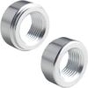 DEWHEL Pair 3/8" NPT Pipe Thread Aluminum Weld On Fitting Bung (Silver)