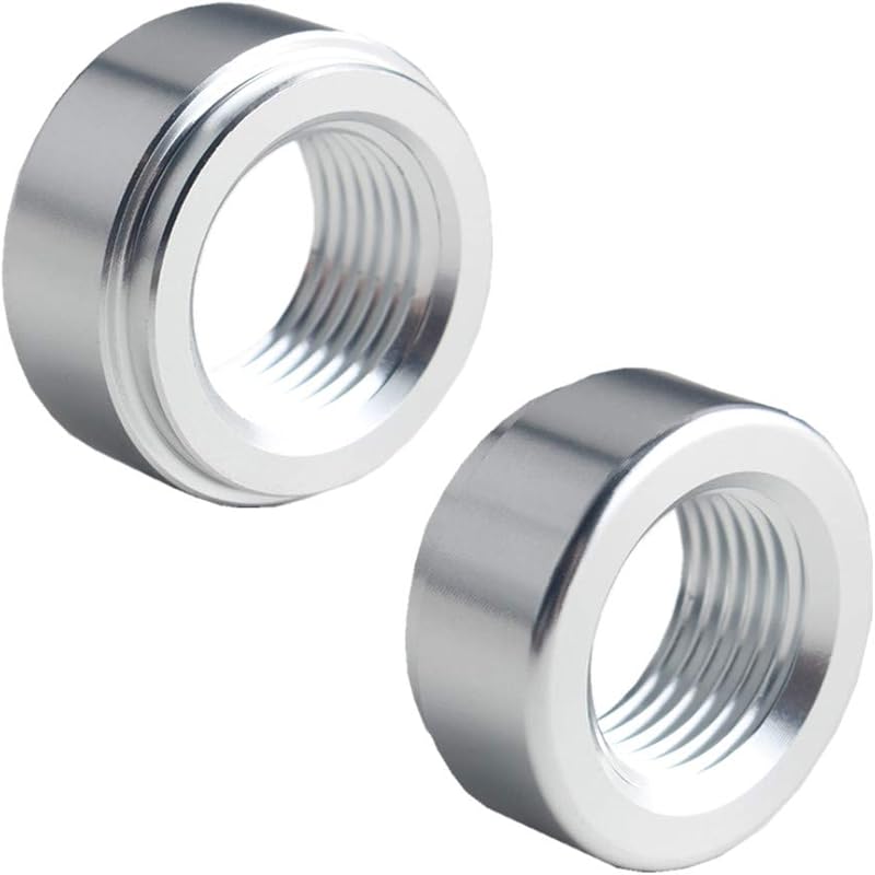 DEWHEL Pair 3/8" NPT Pipe Thread Aluminum Weld On Fitting Bung (Silver)