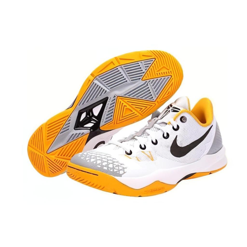 Nike Venomenon 4 Slip Resistant Abrasion Resistant Balance Low top Basketball Shoes Men's White Black Yellow 630916-107