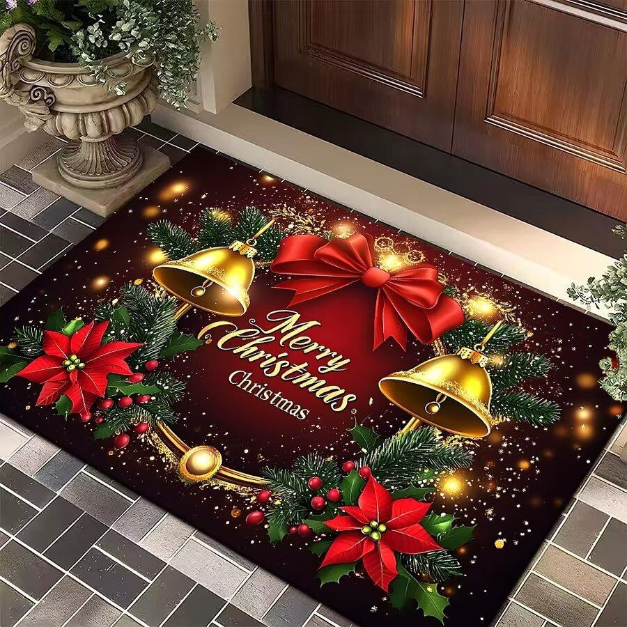 

Новые Рождественские Кристальные Бархатные Коврики для Пола Коврики для Пола в Ванной Комнате и Туалете Праздничные Декоративные Коврики Легко Чистящиеся Грязеотталкивающие Коврики 40*60cm