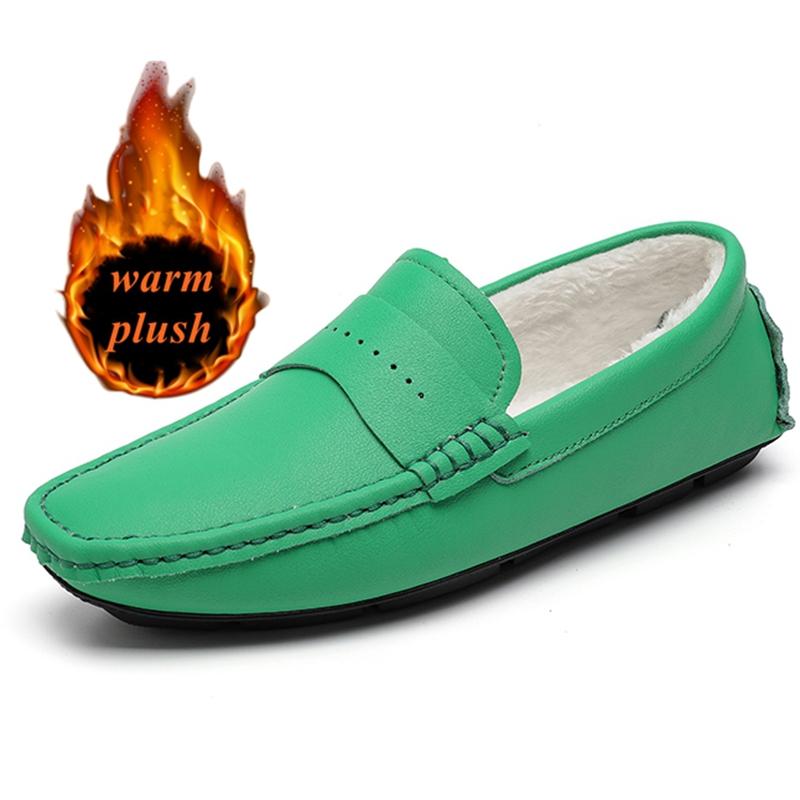 

Golden Sapling Big Size 49 Men s Casual Shoes Outdoor Leather Casual Driving Boat Shoe Male Winter Warm Plush Loafers 38