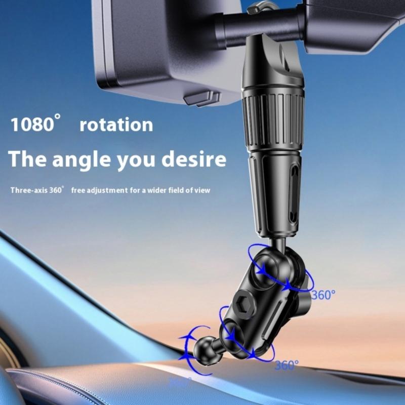 Quick Install Auto Mirror Phone Holder 17mm Ball Socket Designing For Secure Positioning & Adjustable Viewing Angle