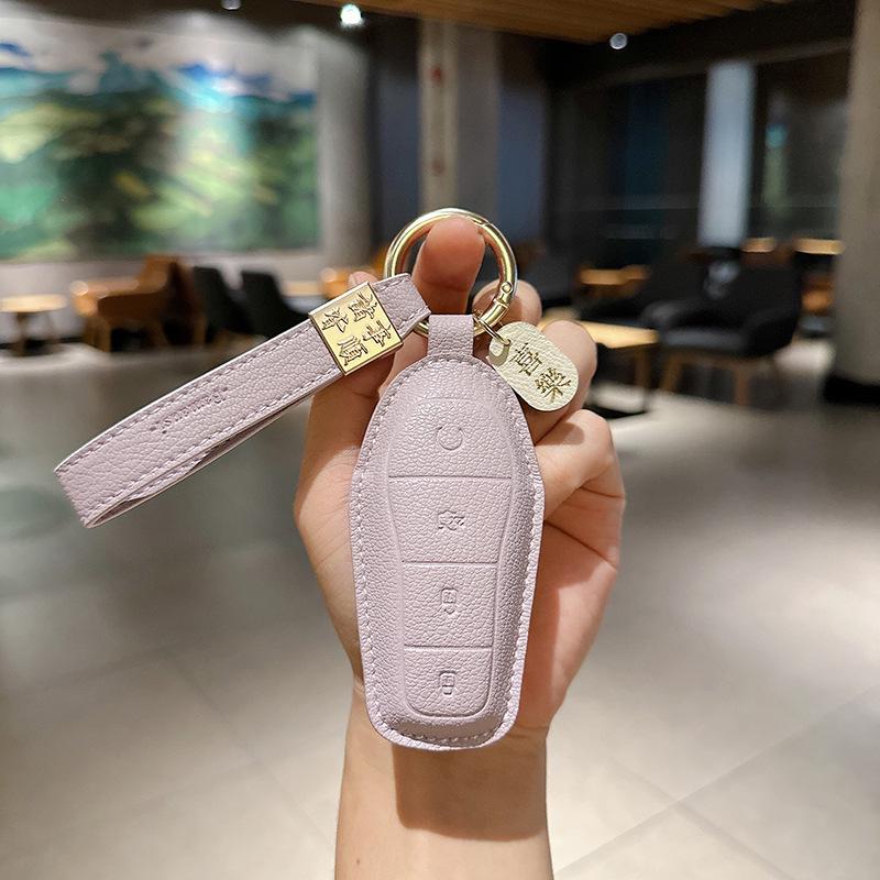 BYD Car Key Case for Song Plus DMi, Han EV, Tang DMi, Dolphin, Qin Plus, Song Pro, and Seagull Models with Buckle.