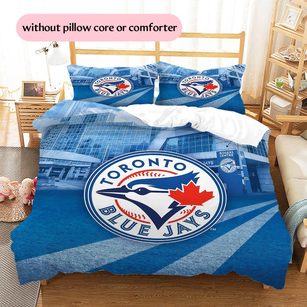 Toronto Blue Jays2 Muster Bettwäsche Bettdecke Set Heimdekoration Geschenk (1 Bettbezug + 2 Kissenbezüge (ohne Füllung))