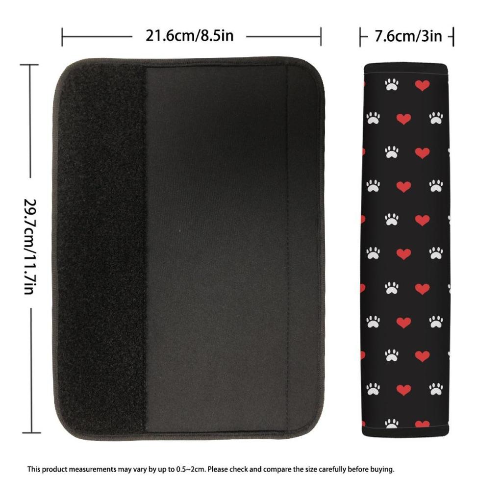 Two-Piece Dog Paw Print Seat Belt Pads for Sedans and SUVs