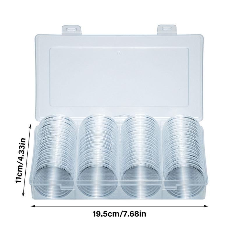 60pcs 40mm Coin Preservation Box Round Dustproof Transparent Coin Capsules Plastic Commemorative Medals Holder Case