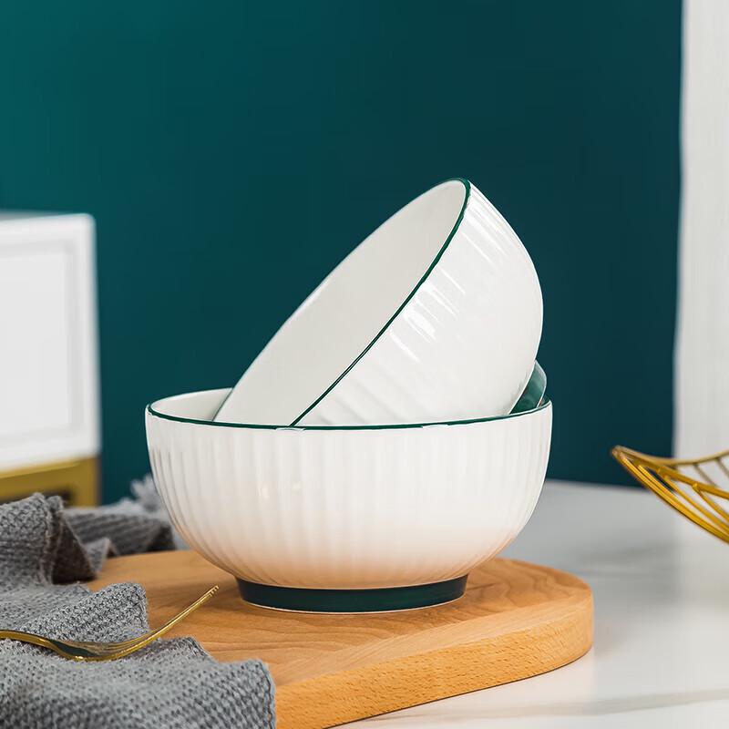 Jingdezhen Ceramic Ink Cloud Noodle & Rice Bowl Set (6-inch, 2-Pack)