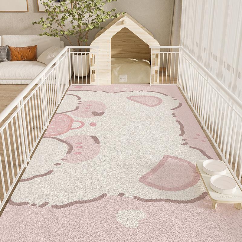 Cute Cartoon Waterproof Non-Slip Floor Mat Easy To Clean Durable Stain Resistant Pet Mat For Home And Office Use