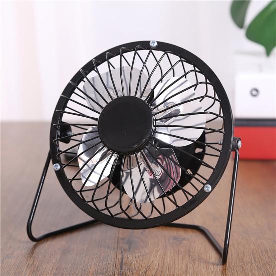 Mini Fan Silent Strong Wind USB Charging Metal Wrought Iron Student Desk