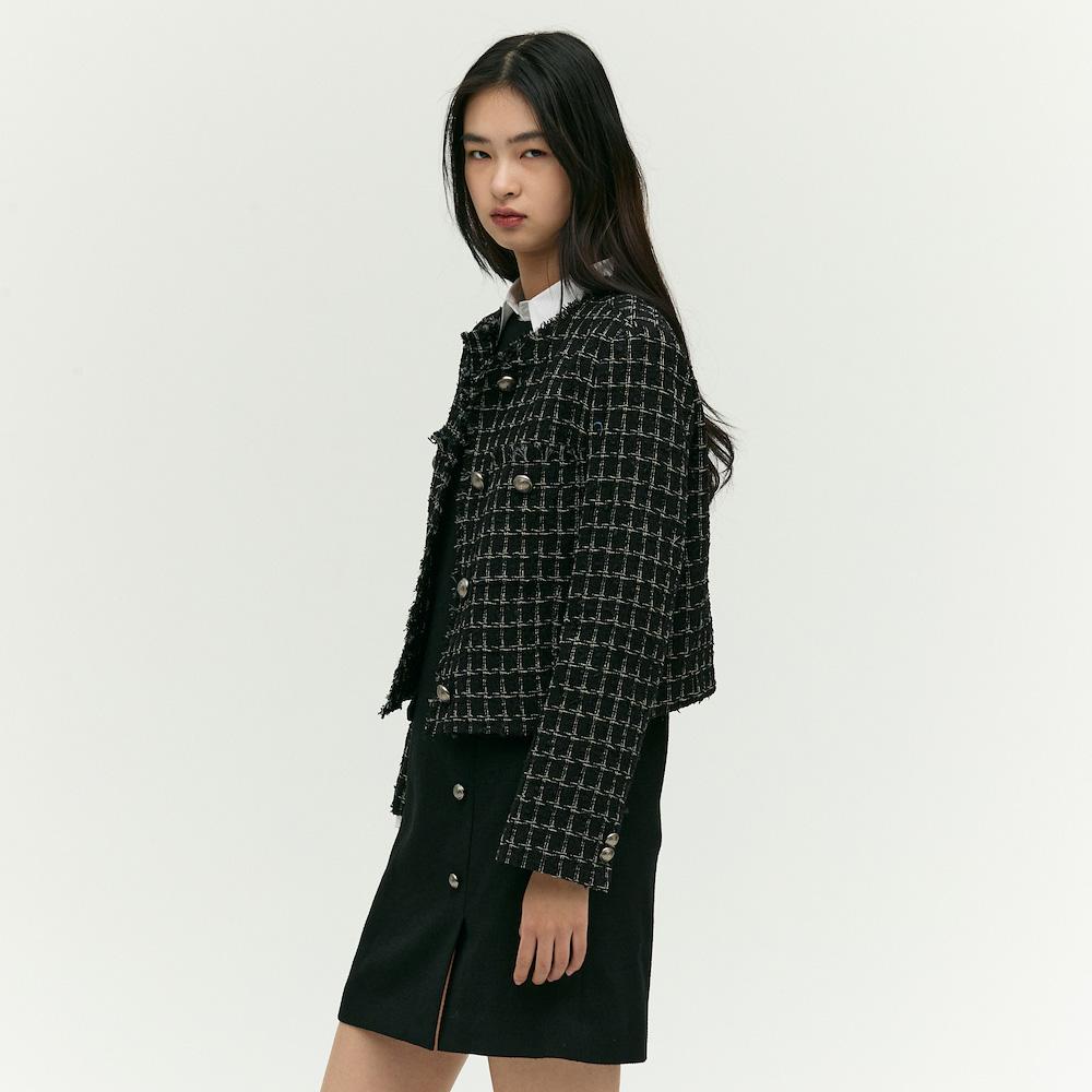 Ebm Yuvarlak Tweed Tek Ceket Emp2Wjk020