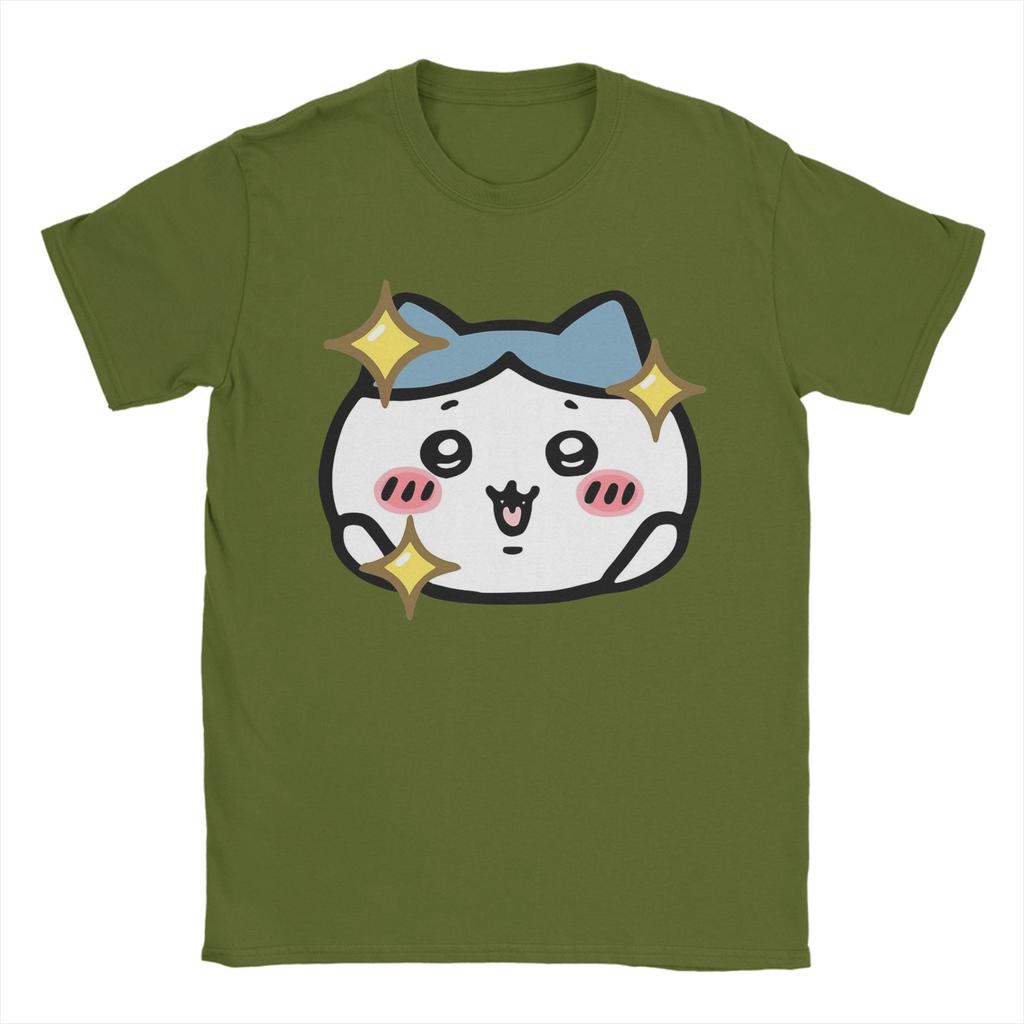 Hachiware Sparkle Chiikawas T Shirts Unisex Cotton Funny TShirt O Neck Tee Shirt Short Sleeve Clothes Plus Size