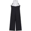 Children‘s Sparkly Rhinestone Color Block Sleeveless Jazz Dance Bodysuit Metallic Patchwork Jumpsuit for Performance Competition