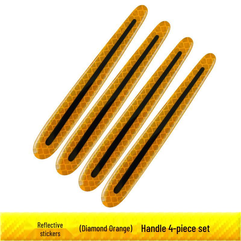 Reflective Carbon Fiber Anti-Collision Car Stickers for Handles, Door Bowl, and Mirrors