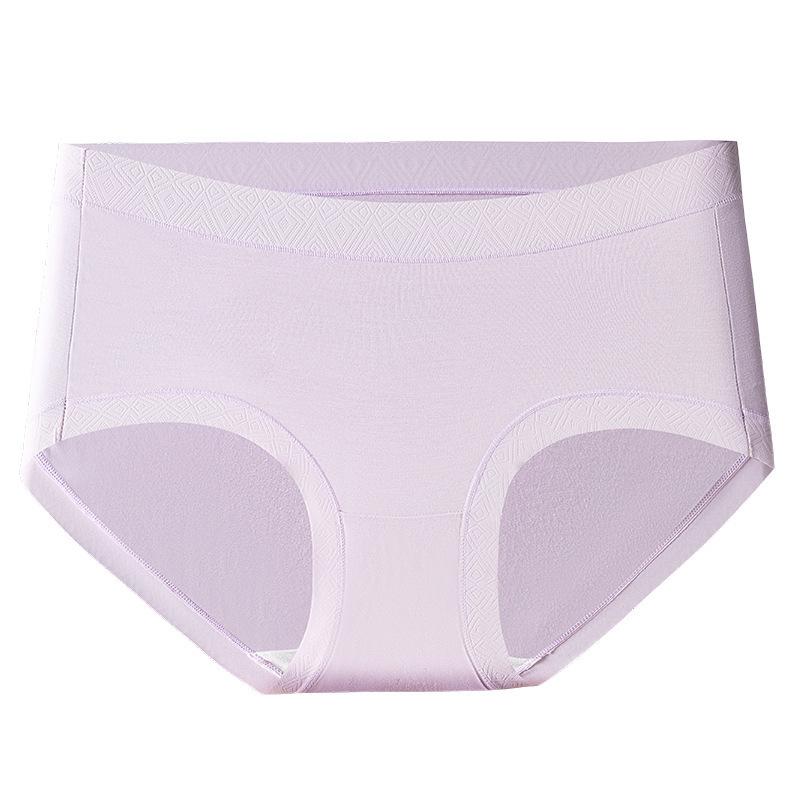 

Women Spring and Summer Simple Pure Color 10A Antibacterial Breathable Naked Waist Briefs L светло-фиолетовый