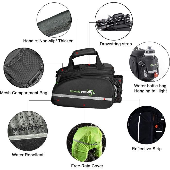 Sacoche de vélo - ROCKBROS - 10-35L - Étanche - Pliable - Grande capacité